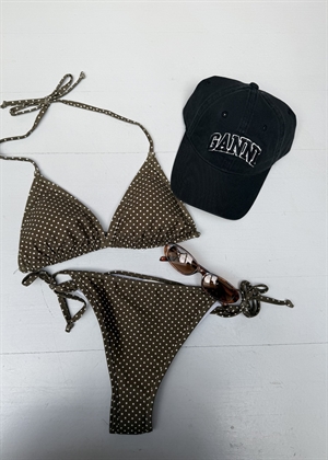 Polka dot bel bikini top Dark Olive Becksøndergaard 